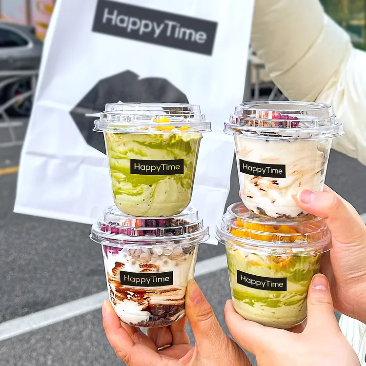 一次性酸奶杯子冰淇淋双皮奶布丁杯透明饮品塑料杯冷饮杯带盖定制