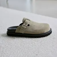 博衣社【勃肯真皮包头拖鞋】新品男鞋潮牛皮时尚百搭半拖勃肯鞋