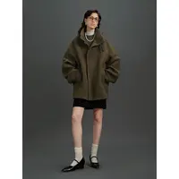 FLOWERSAYS:鸢尾 爱意羊毛圈圈毛中古立领夹克短外套