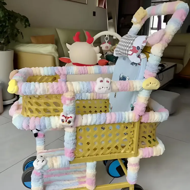 竹藤婴儿车改造配件粗毛线缠绕带防撞条婴儿手推车学步车diy装饰