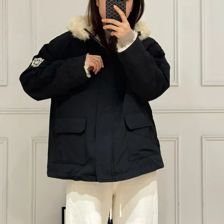 NANA【派克棉服】冬季工装风超厚绒连帽派克棉服外套保暖百搭C0562