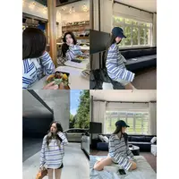 徐秋阳  Polo蓝条纹  秋季新款百搭时尚休闲显瘦显白上衣HH9913