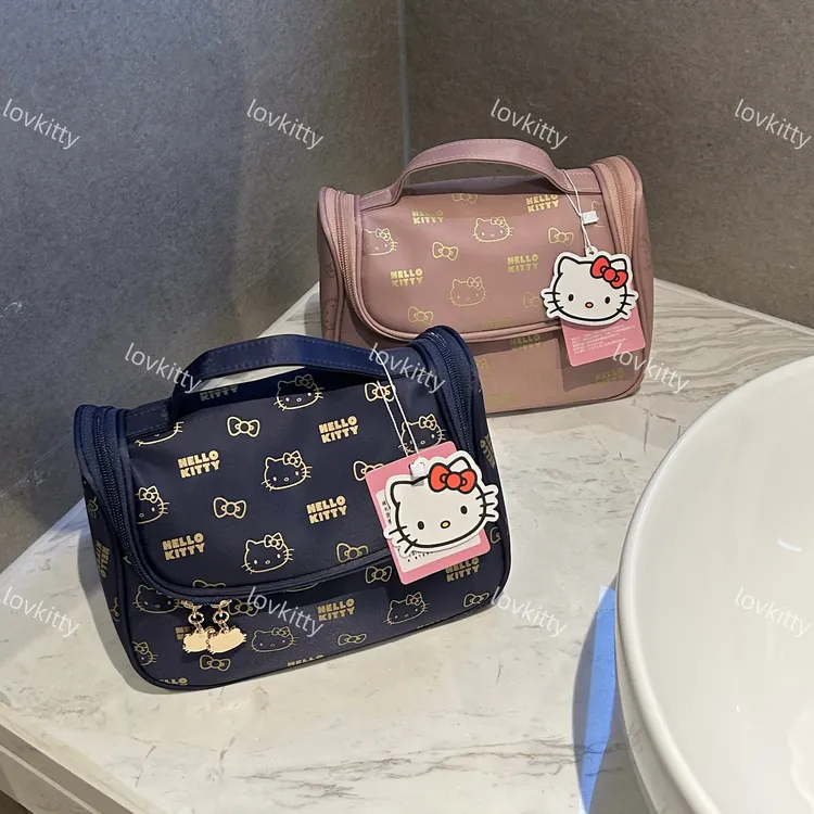 三丽鸥正版hellokitty手提收纳袋便携高级收纳化妆包化妆袋大容量