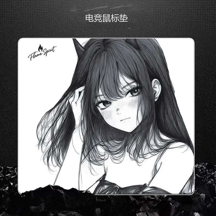 焰灵姬二次元线稿电竞游戏鼠标垫fps专用均衡细面控制CSGO打瓦