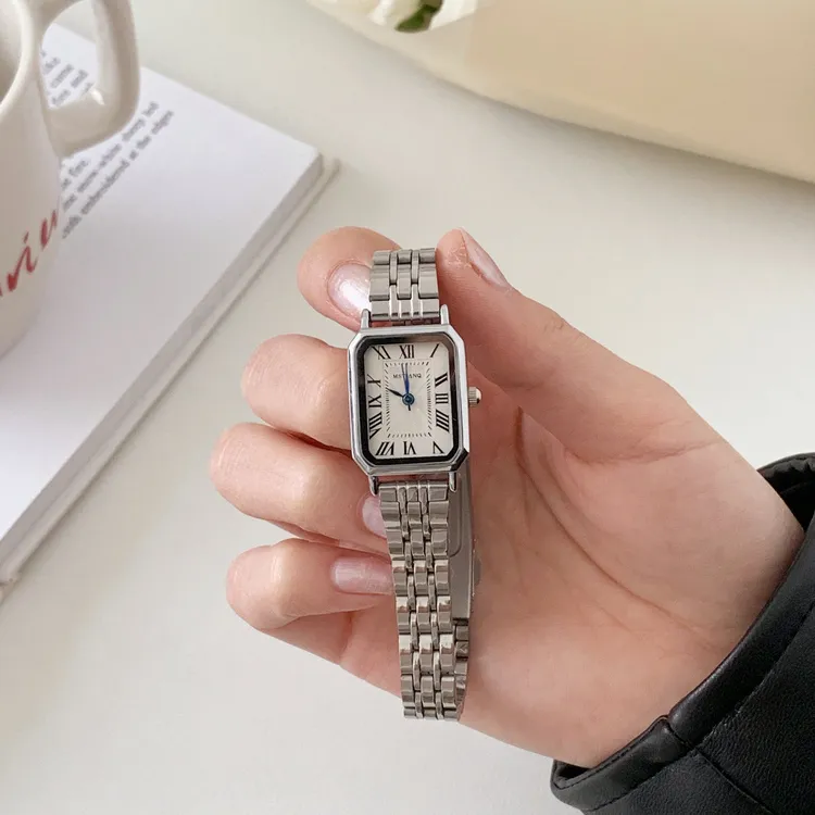 方形复古气质简约罗马刻度小众设计钢带女表MS1150