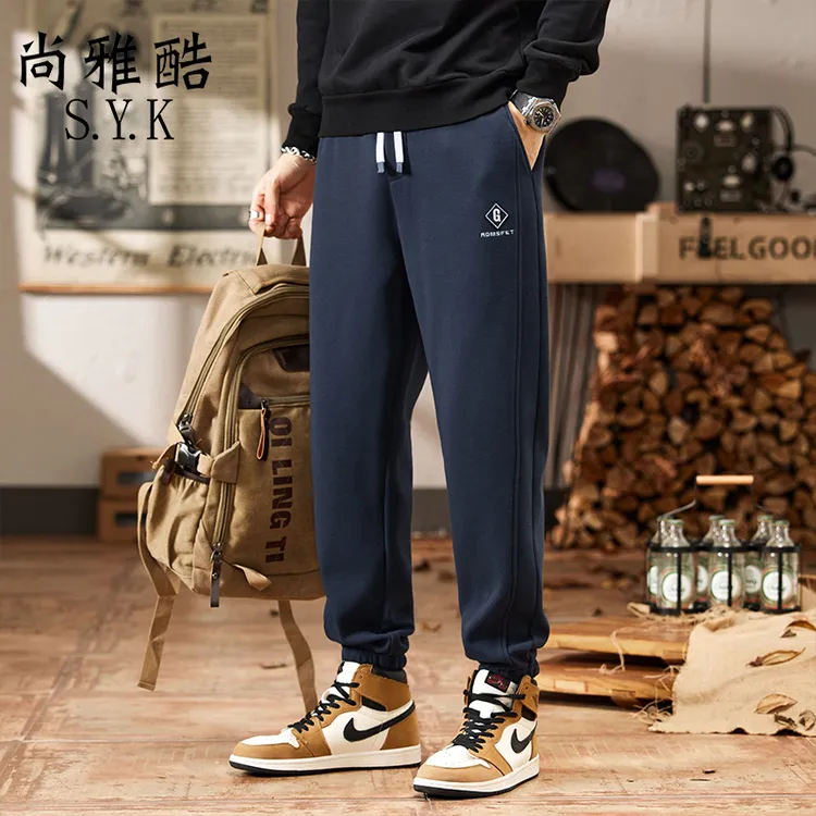 秋冬加绒卫裤男士秋季2025新款宽松潮流加厚运动休闲裤男百搭裤子
