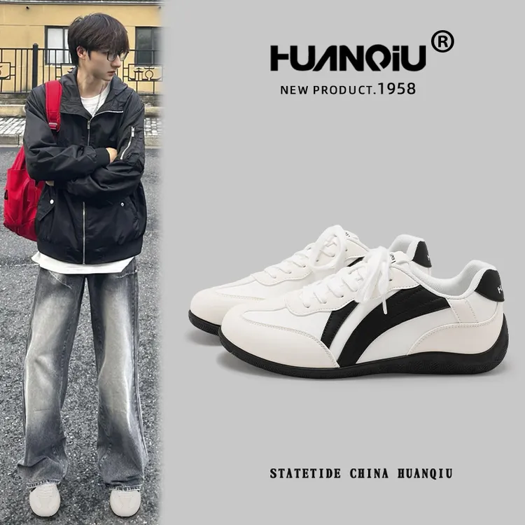 HUANQIU/环球轻奢板鞋男2025新款秋季潮流百搭耐磨舒适休闲德训鞋