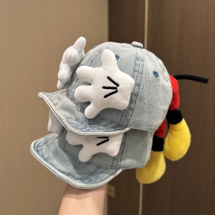 宝宝春秋可爱米奇屁屁鸭舌帽小月龄凹造型搞怪牛仔软檐棒球帽潮