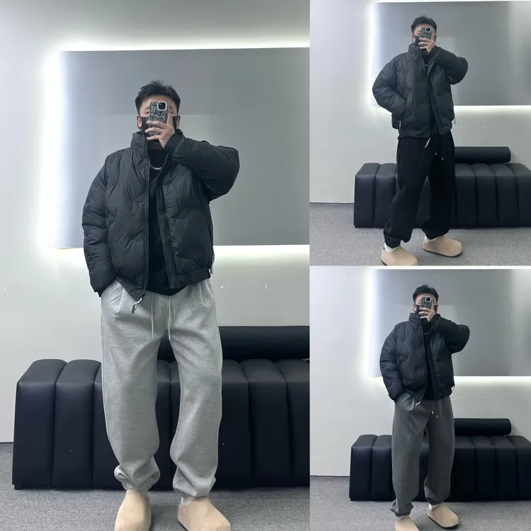 品质卫裤大码美式重磅素色结构针织束脚裤针织混纺高街百搭长裤