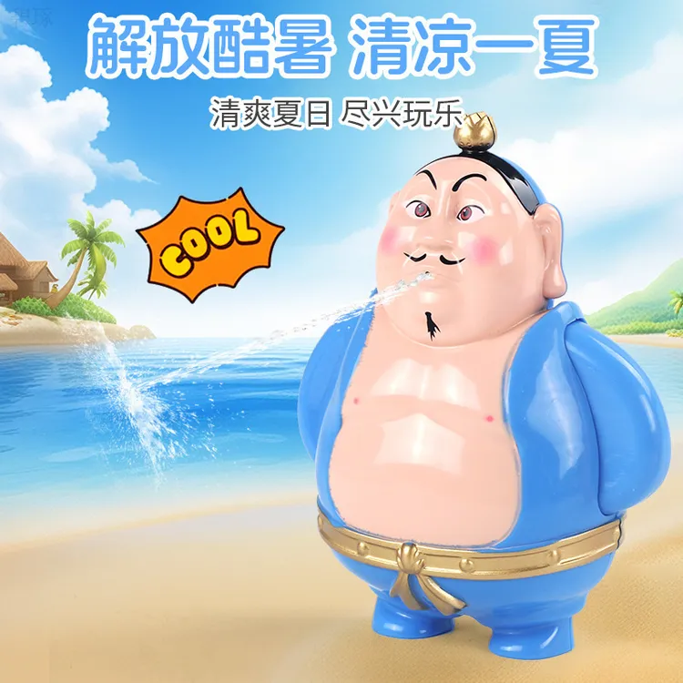 创意喷水太乙真人哪吒桌面按压水枪戏水按压发射按压水枪玩具摆件