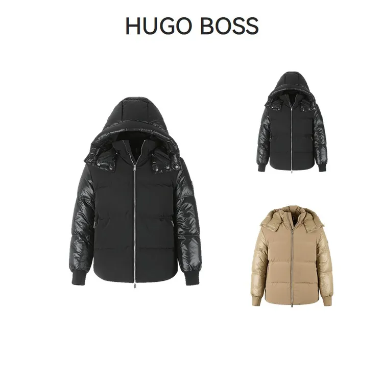 未使用 HugoBoss/雨果博斯 男士鸭绒连帽羽绒服夹克外套 50499800