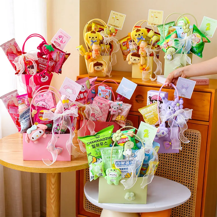 六一儿童节三丽欧零食花束手提袋diy材料包送小孩女友闺蜜礼物