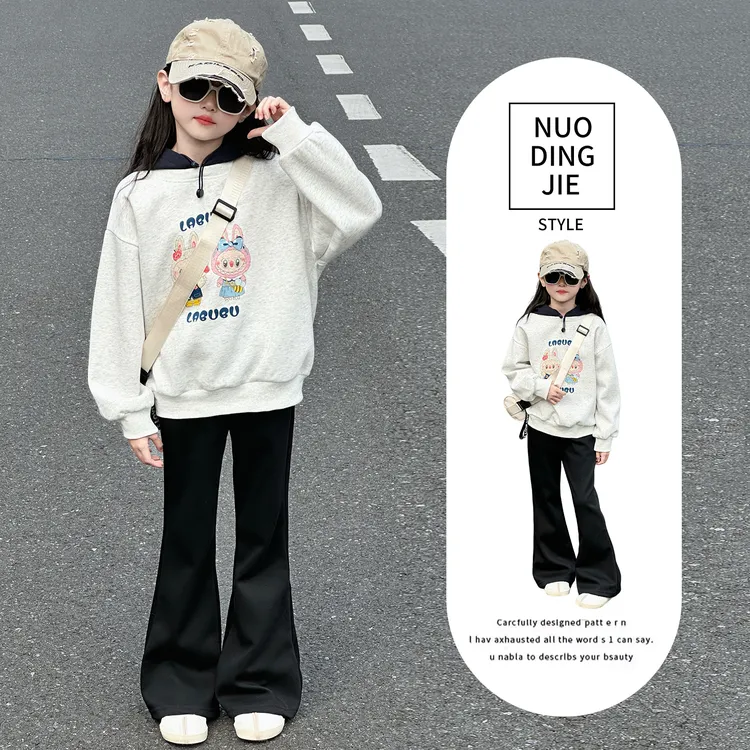 2025新款女童卫衣套装秋装洋气时髦学院风女孩大童早秋韩系两件套