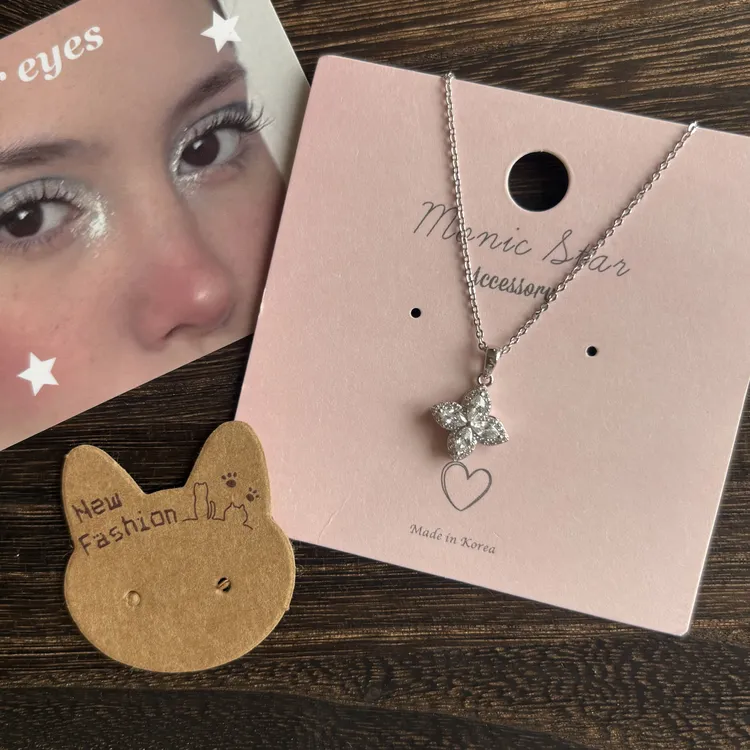 TIANTI/天缇 银锆石吊坠 星闪闪 时尚吊坠四叶草旋转吊坠女款项链