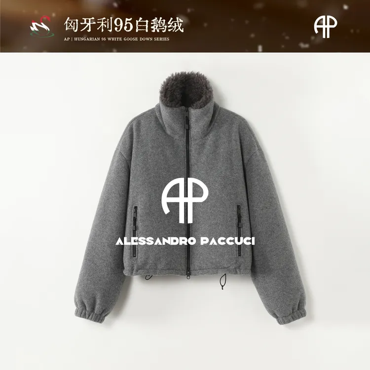AP洛哥54014RR【小卷毛/小版】羊毛+匈牙利95白鹅绒毛领时尚羽绒服