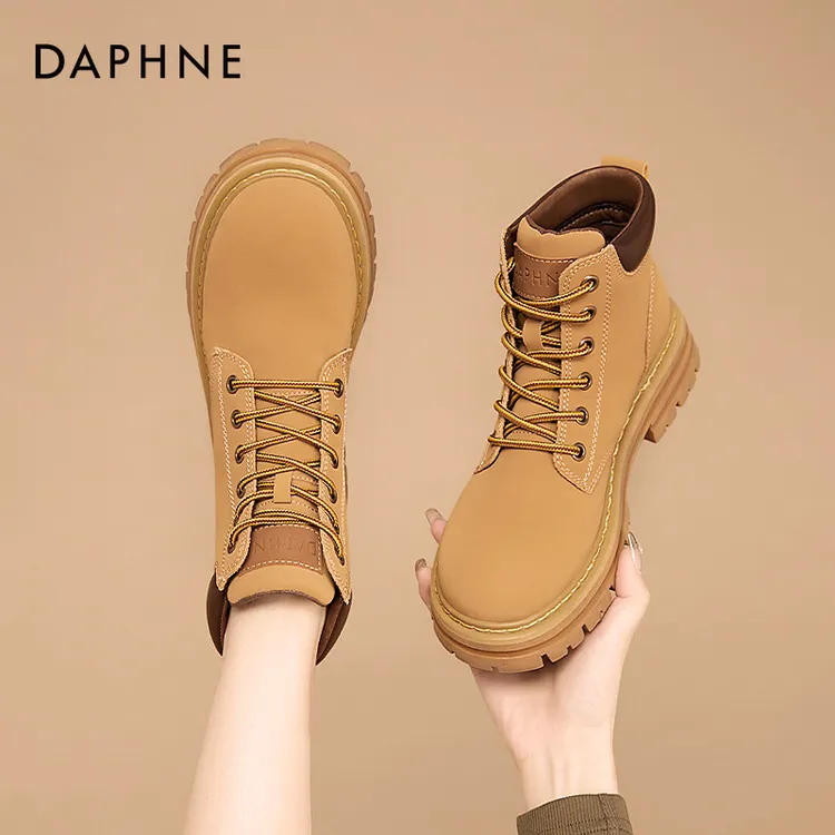 达芙妮踢不烂大黄靴女款2025新款秋冬马丁靴厚底时尚百搭靴子女