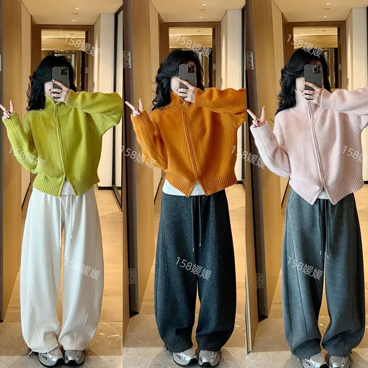 【媛媛专属】羊绒毛呢冬新韩加厚阔腿裤女高腰宽松垂感显瘦弯刀裤