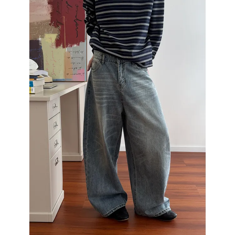 19studio WAYNEPRINCE美式潮牌vibe弯刀牛仔裤日常百搭宽松休闲裤