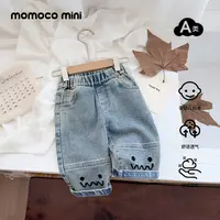 MOMOCOmini婴童可爱笑脸印花字母洋气男女宝牛仔裤87910350002