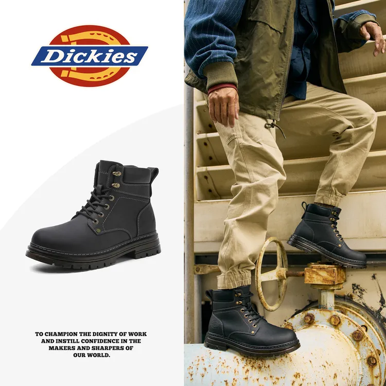 Dickies男鞋冬季加绒保暖二棉靴复古户外马丁靴英伦风厚底短靴子