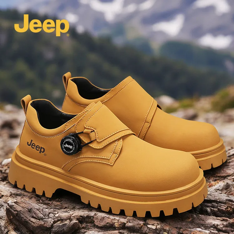 JEEP吉普2025新款秋冬新款男士低帮德比鞋日常商务皮鞋增高男鞋子
