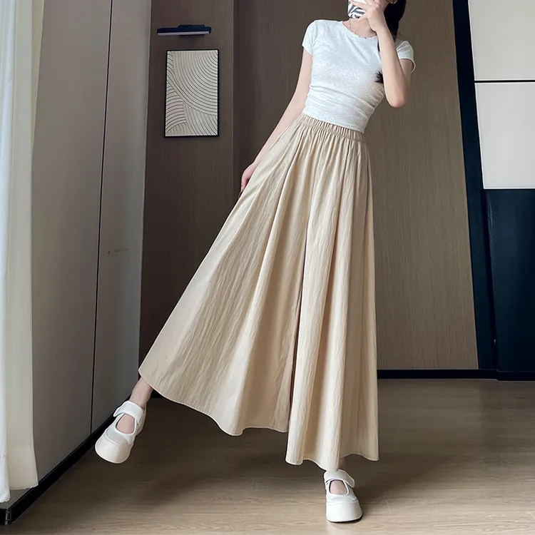 山本裙宽松显瘦a字半身裙休闲小个子冰丝阔腿裤mm大码工装裤裤子