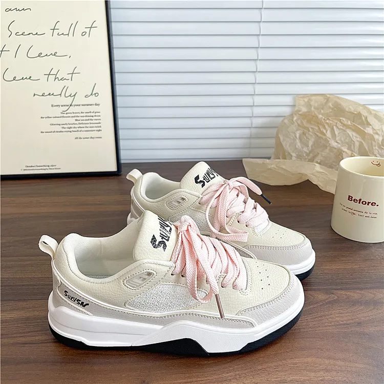 易少年 2025冬季新款板鞋女ins潮复古厚底百搭运动休闲轻便跑步鞋