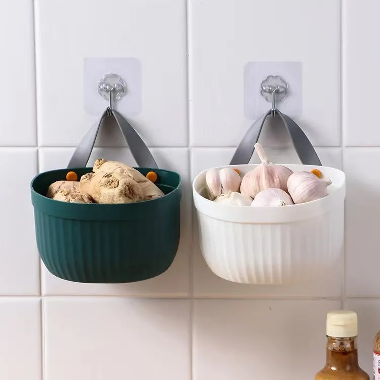 葱姜蒜收纳盒一个装送挂带家用收纳筐储物篮子储物盒简约置物篮