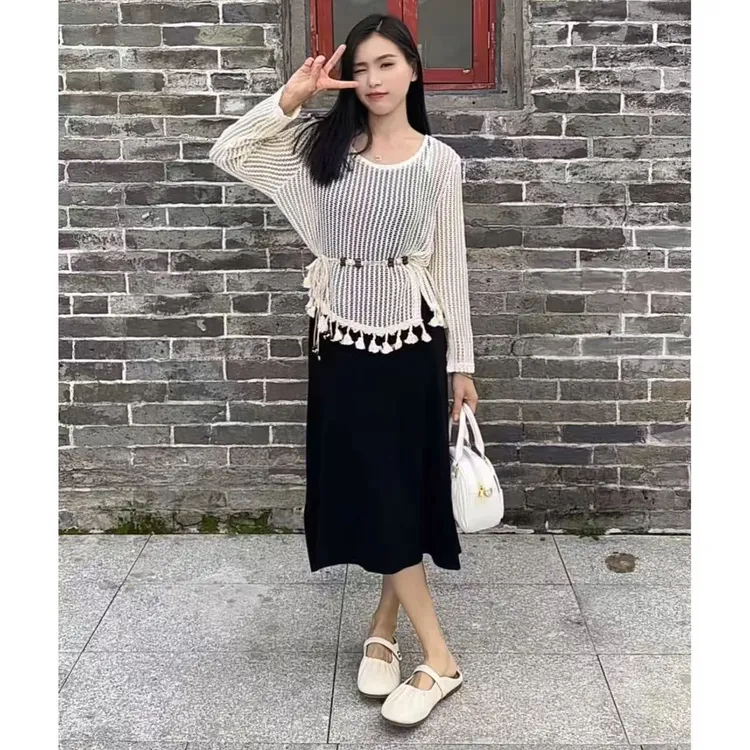 【小个子定制】2025春季新款慵懒风套装不规则上衣+吊带裙#1195