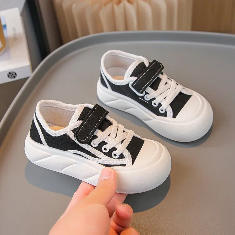 帆布鞋健康生活，从小脚丫开始。11岁中性橡胶车缝线春秋儿童女童
