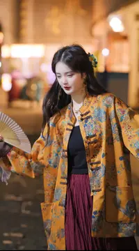 月畔湾【凄凄雨】新中式秋季国风显瘦复古气质上衣长袖外套