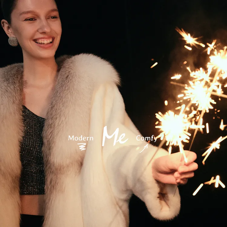 ME【丹麦进口紫标雪绒水貂（抽刀）】北欧进口原色皮草外套MESA1690