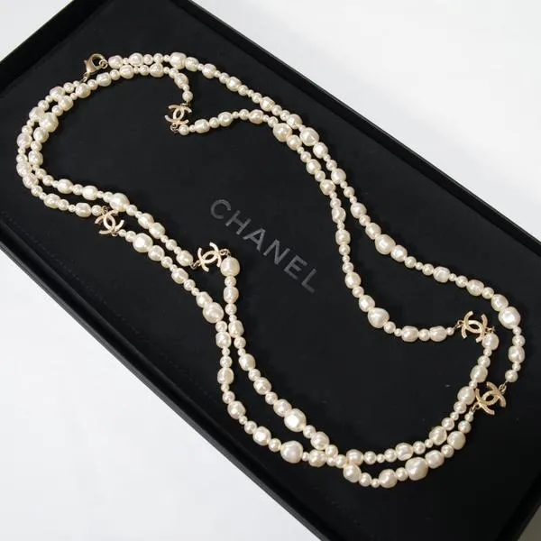 Chanel 多双C珍珠长项链
