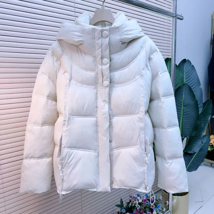 胖mm欧货时尚气质显瘦韩版法式冬季保暖连帽8771轻奢宽松减龄棉服