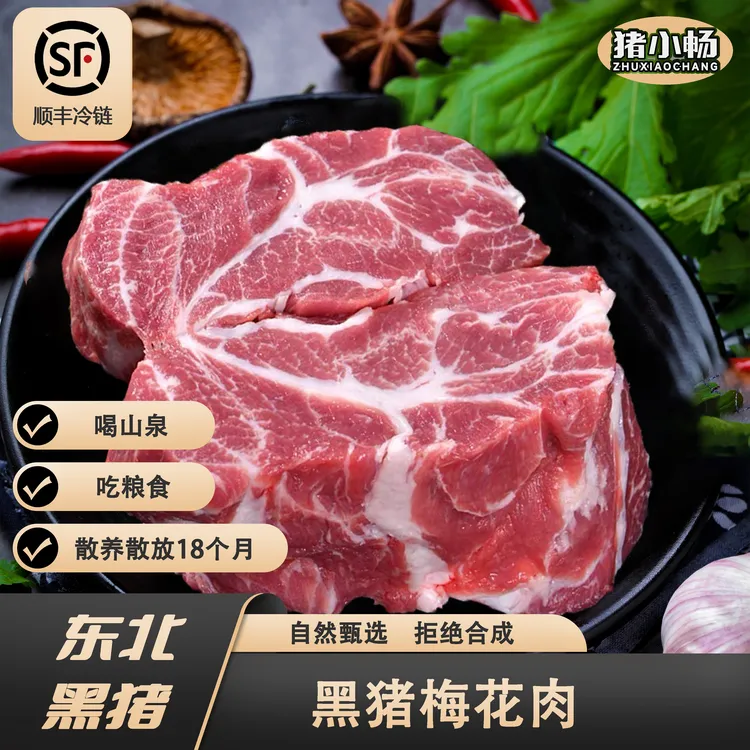 猪小畅东北黑猪梅花