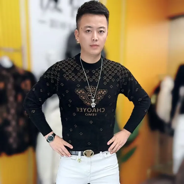 615冬季新款时尚男士长袖保暖修身毛衣