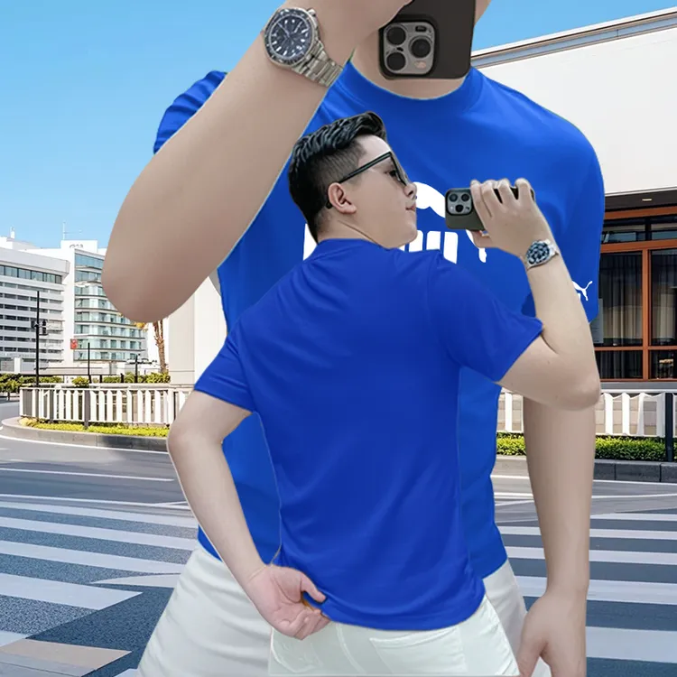 2025夏季新款美式纯棉男士短袖t恤时尚百搭轻奢休闲圆领半袖T恤男