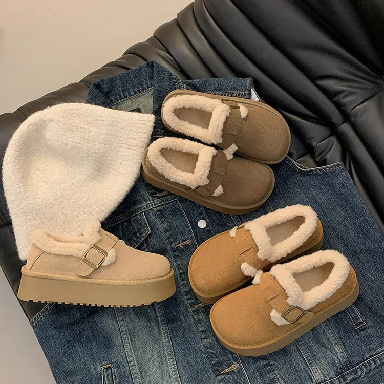 加绒勃肯鞋女2025年秋冬季新款加厚棉鞋冬天外穿百搭爆款雪地大棉