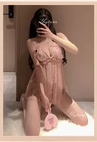 「人间妲己」甜美可爱内衣内裤纯欲内衣套装珠串网纱蕾丝两件套