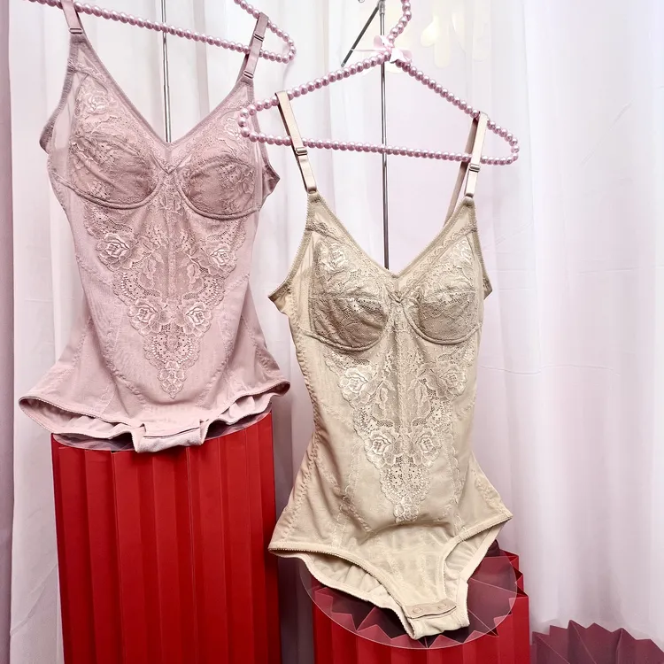 日单四季款中压力舒服收腹束腰美体连体衣无钢圈大包裹薄罩杯文胸