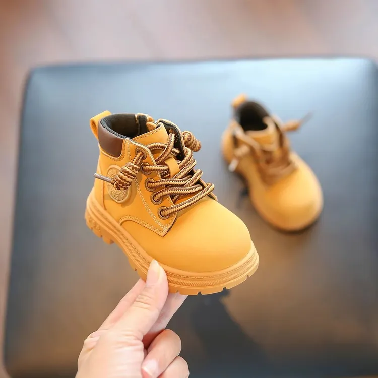 儿童马丁靴2025秋冬新款时尚棉靴雪地靴小黄靴短靴婴儿靴小童皮靴
