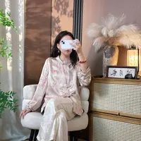 【杏花】25年秋季新款新中式国风琥珀琉光短款斜襟提花遮肉显瘦女装