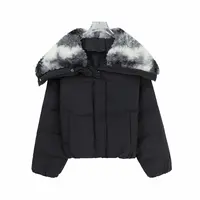 时髦洋气大翻领短款加厚羽绒服 U245