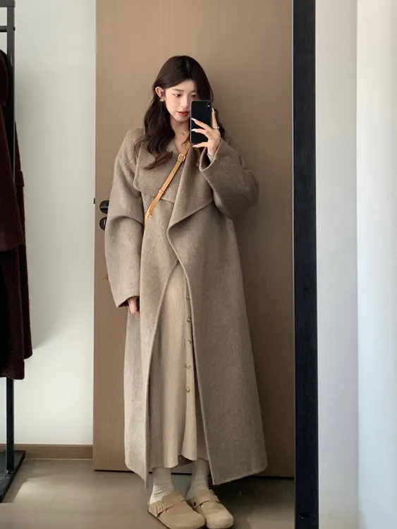 高贵气质大衣女秋冬高级感千金风毛呢外套2025爆款洋气上档次呢子