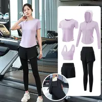 健身服运动套装女弹力秋冬季专业显瘦透气健身衣晨跑步瑜伽服速干