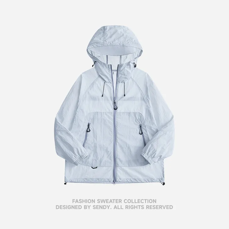 夏季新款冰丝凉感男女同款防晒皮肤衣连帽轻薄透气防紫外线UPF50+