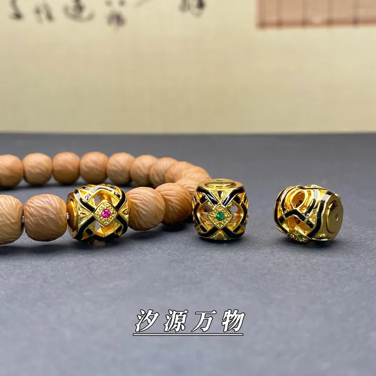 万物藏式星辰旋转珠配顶腰珠配星月猴头库克椰蒂手串手持文玩配饰