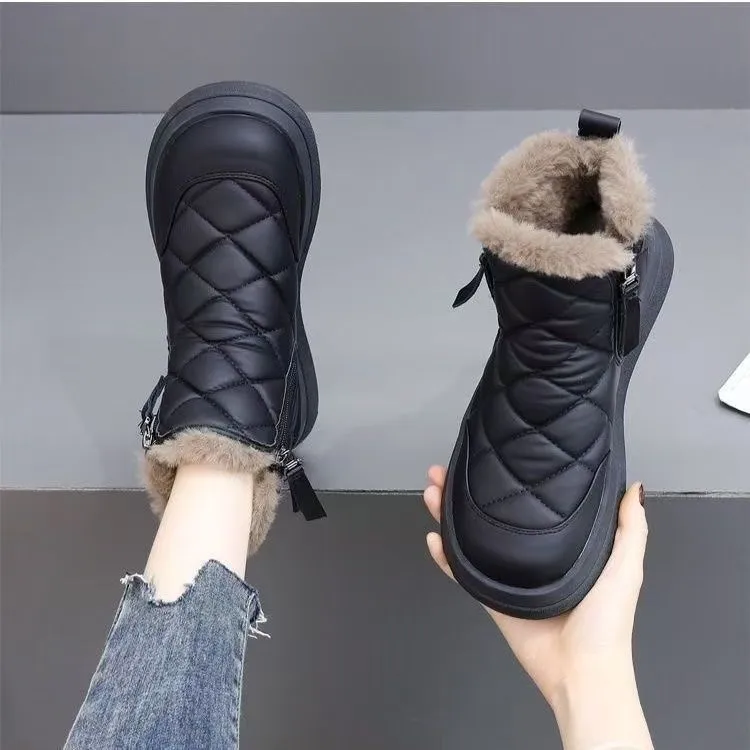 爆款雪地靴女冬季加绒加厚保暖东北大棉鞋防水防滑百搭时尚短靴