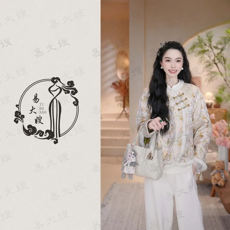 【锦祥】新中式国风双面穿外套加厚秋冬复古显白显瘦水貂毛领