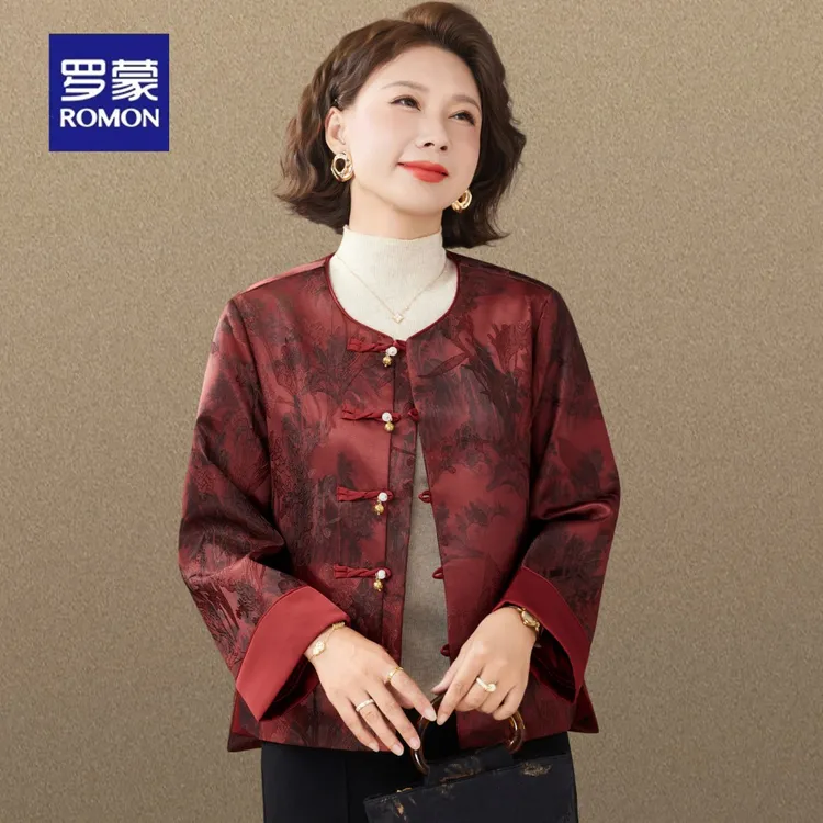 罗蒙新中式婚宴妈妈秋装喜服贵夫人上衣中老年女春秋唐装国风外套